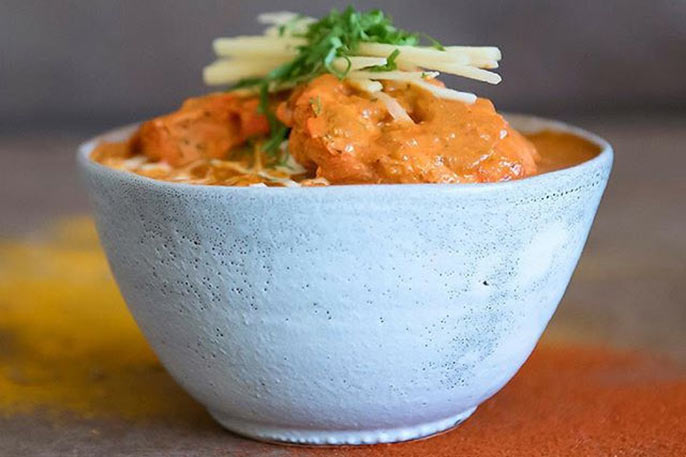 Curry dish in stone bowl